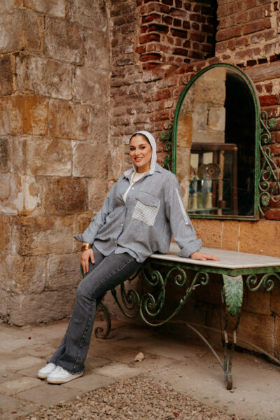 Linen Blouse With Pocket Embroidery